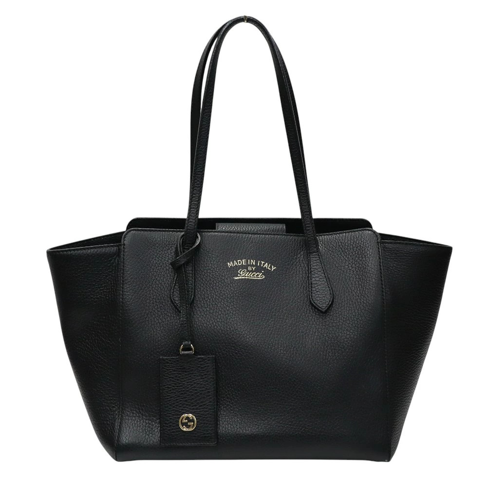 Gucci Swing Tote Bag Leather Black